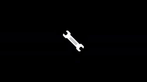 Animated Flat Design Wrench and Hammer Icons