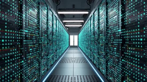 Serveurs rack dans un centre de données moderne