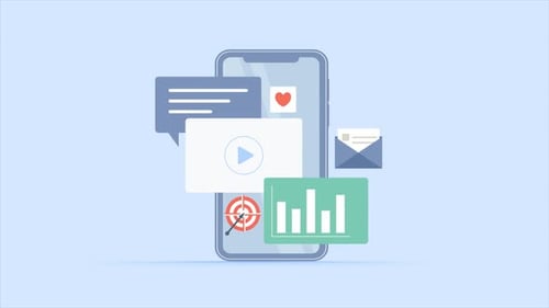 Animated Flat Design Icons for Digital Marketing and Analytics