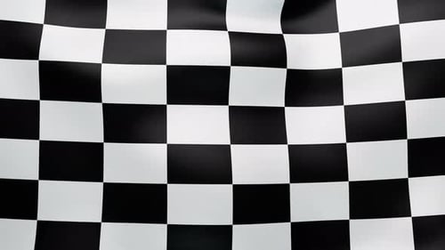 Checkered Finish Flag Waving Competition Concept 3d Render Animation