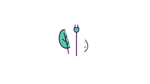 Green Energy Plug and Leaf Animated Icon