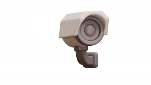 3D Animated Modern Security Camera Rotating for Surveillance