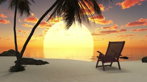 Urlaub auf einer tropischen Insel im Meer mit Palmen und Meer.