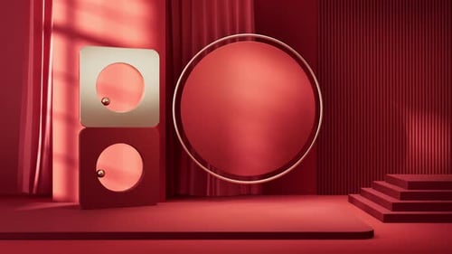 Modern Abstract 3D Product Stage with Rolling Spheres Animation