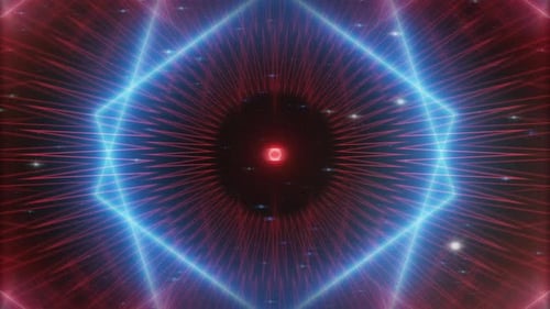 Vibrant Neon Geometric Tunnel Loop Background Animation