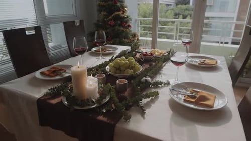 Holiday Christmas Dinner Table Celebration