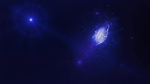 Dynamic Blue Particle Stream Logo Reveal Intro