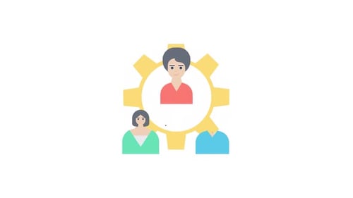 Flat Design Corporate Teamwork Concept Animation