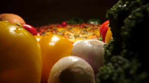 Pizza close up probe shot