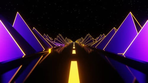 Purple And Yellow Mountain Road Background Vj Loop In HD