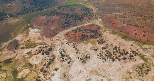 Aerial View of Arid Desert Landscape