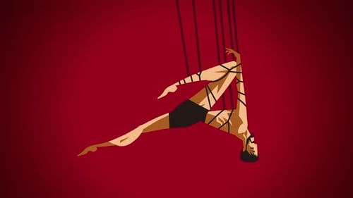 shibari man tied in ropes hanging down