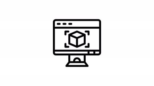 virtual machine line icon animation
