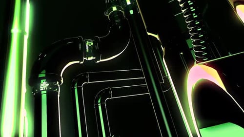 Futuristic Ultra Detailed Machine with Metal Shine of Bended Pipes