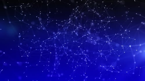 Digital Blue Background With Dots And Lines