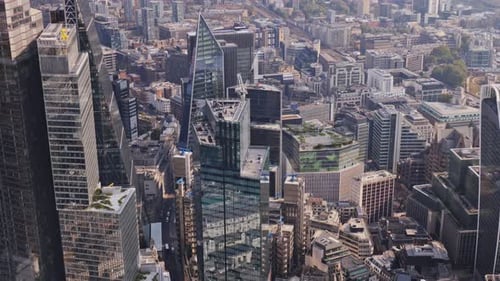 London City Skyline From a Helicopter