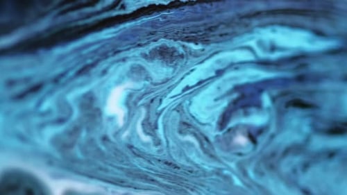 Abstract Blue and Black Paint Swirls