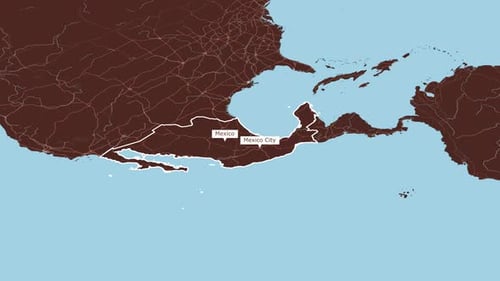 Rotating Map Of Mexico And Mexico City