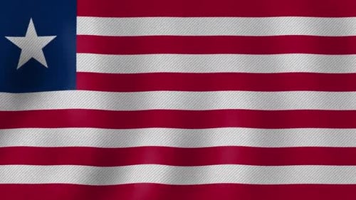 Liberia Flag Waving Loop Background