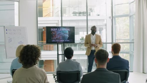 Man Giving Lecture to Audience