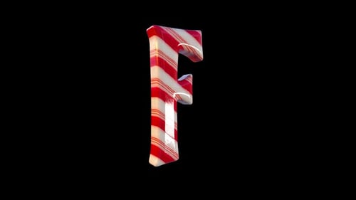 Christmas Candy Cane Letter F Loop