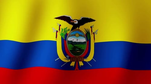 Realistic Ecuador Flag Waving Seamless Loop
