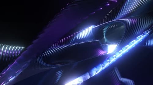 Futuristic Abstract Swirling Glowing Lines Loop Background