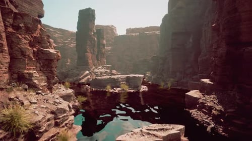 Colorado River with Gorgeous Sandstone Walls and Canyons