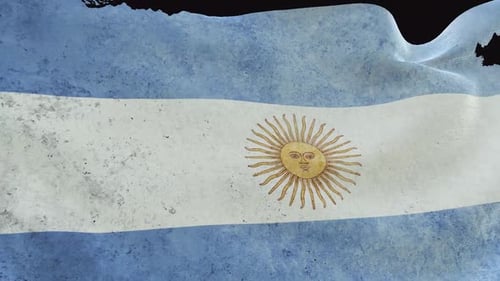 Distressed Grunge Argentina Flag Waving Loop