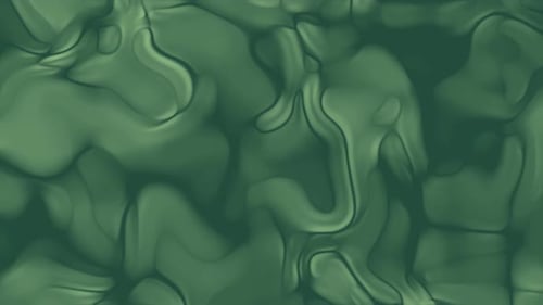 Abstract Organic Green Gradient Background Flowing Liquid Smooth Waves and Soft Light Reflections