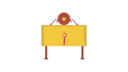 Flat Design Animation of Female Gender Symbol Award Sign