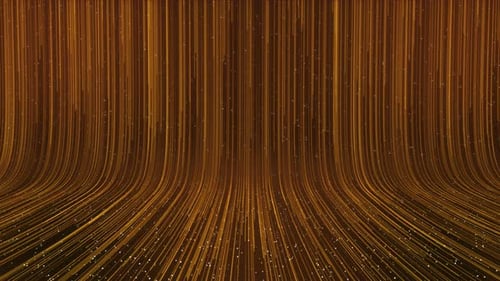 3D Glowing Gold Wall Background Luxurious Christmas Hanging Gold Garlands Holiday Party Lights