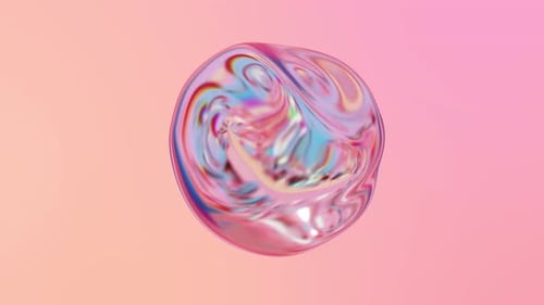 Abstract Iridescent Fluid Blob Morphing Loop Animation