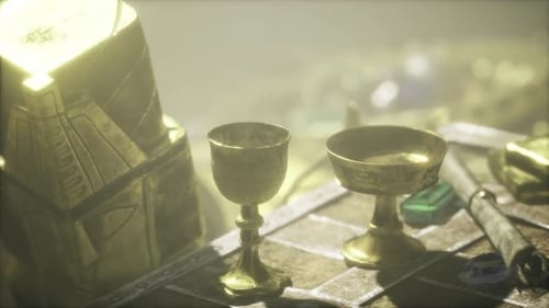 Des trésors et des reliques exposés au milieu de pièces et de bijoux étincelants