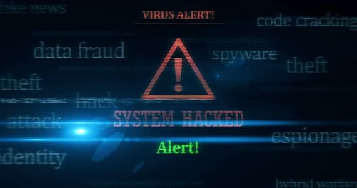 System hacked symbol seamless loop