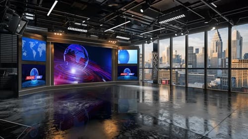 3D Virtual News Studio Ac Hintergrund Loop 14