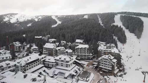 Travel and Winter Adventure Concept Aerial View of the Ski Resort Kopaonik National Park Winter