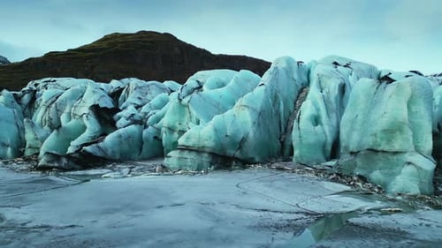 Aerial View of Massive Glaciers Ice