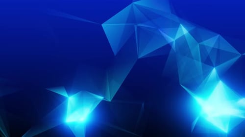 Abstract Blue Glowing Geometric Plexus Looping Background