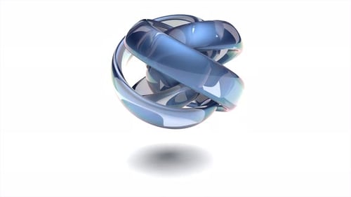 Abstract Blue Knot on White Bg Rotate Endless