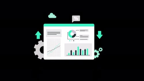 Animated Flat Design Business Data Analysis Dashboard