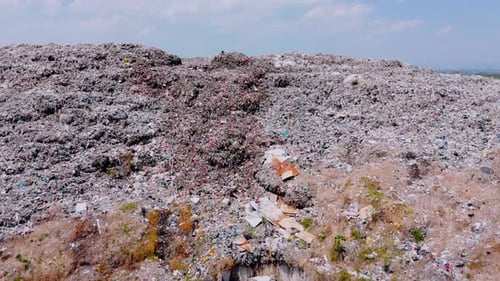 Aerial View of Large Trash Dump Landfill