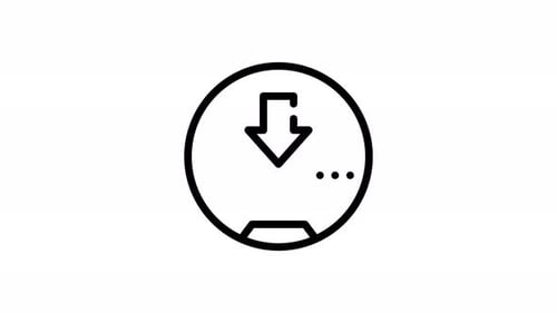 Animated Download Progress Bar Icon Line Art