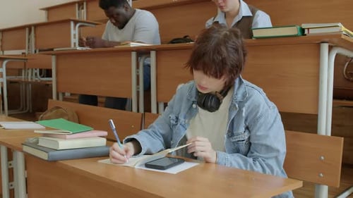 College Student Using Smartphone