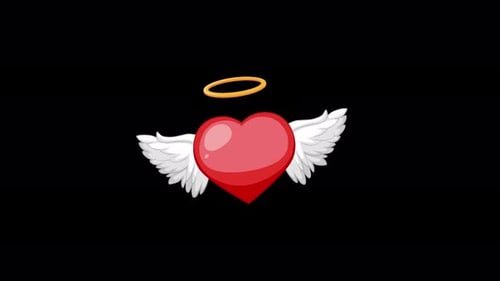 Love heart flying with wings animation