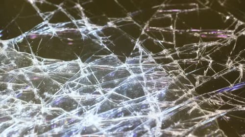 Shattered Smartphone Screen Close-Up