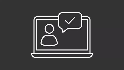 Animación de línea blanca para aprobar el trabajo remoto