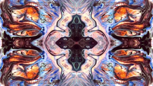 Vibrant Abstract Fluid Ink Kaleidoscope Motion Background