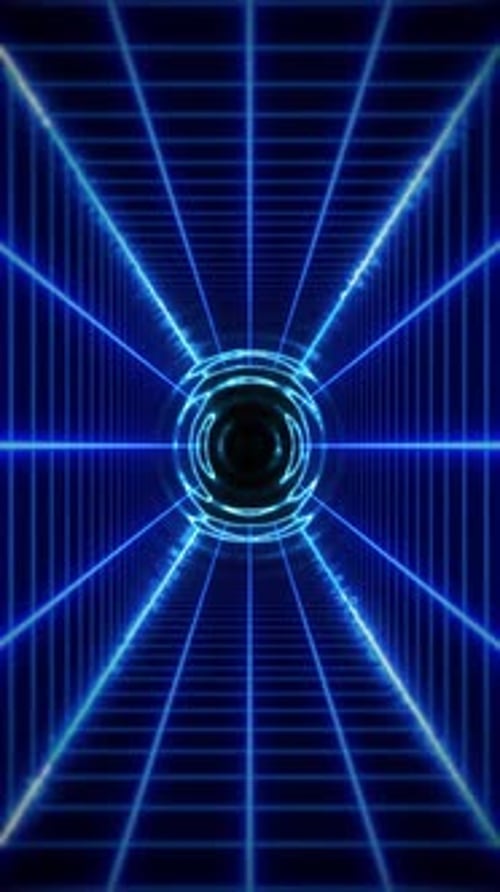 Vertikales Video - Cyberpunk-Grid-Hintergrund mit Retro-Technologie
