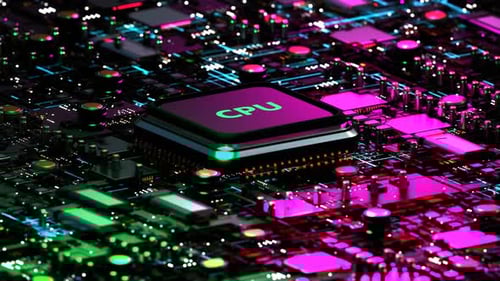 CPU. Modern processor. Motherboard.